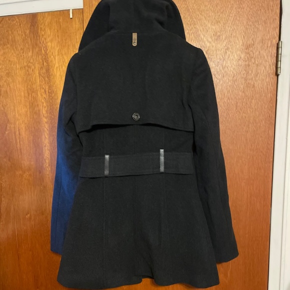 NWT MACKAGE XS Raffy Wool Cashmere Double Breasted Peacoat w/ Leather Details - Picture 15 of 15